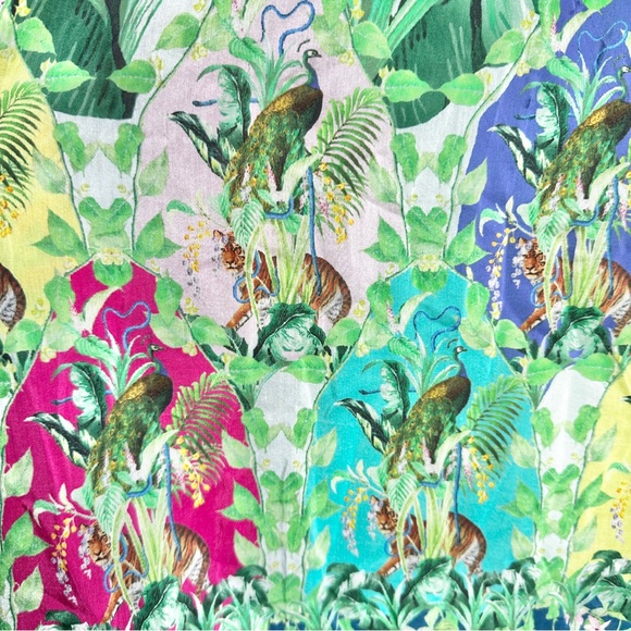 Anthropologie Long-Sleeve Printed Maxi Shirt Dress Jungle Print - Picture 13 of 14